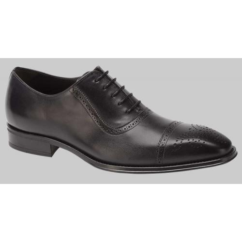 Mezlan "Montalvo" Black Genuine Calfskin Perforated Oxford Shoes 18124.